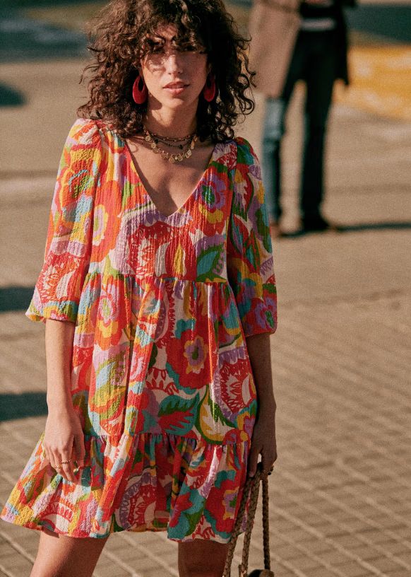 Vanessa Dress - Seventies - Recycled polyester - Sézane | Sezane Paris