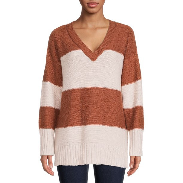 Bohemian Rose Women's V-Neck Tunic Sweater | Walmart (US)