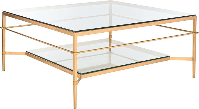 Safavieh American Homes Collection Mieka Gold Leaf Glass Couture Cocktail Table | Amazon (US)