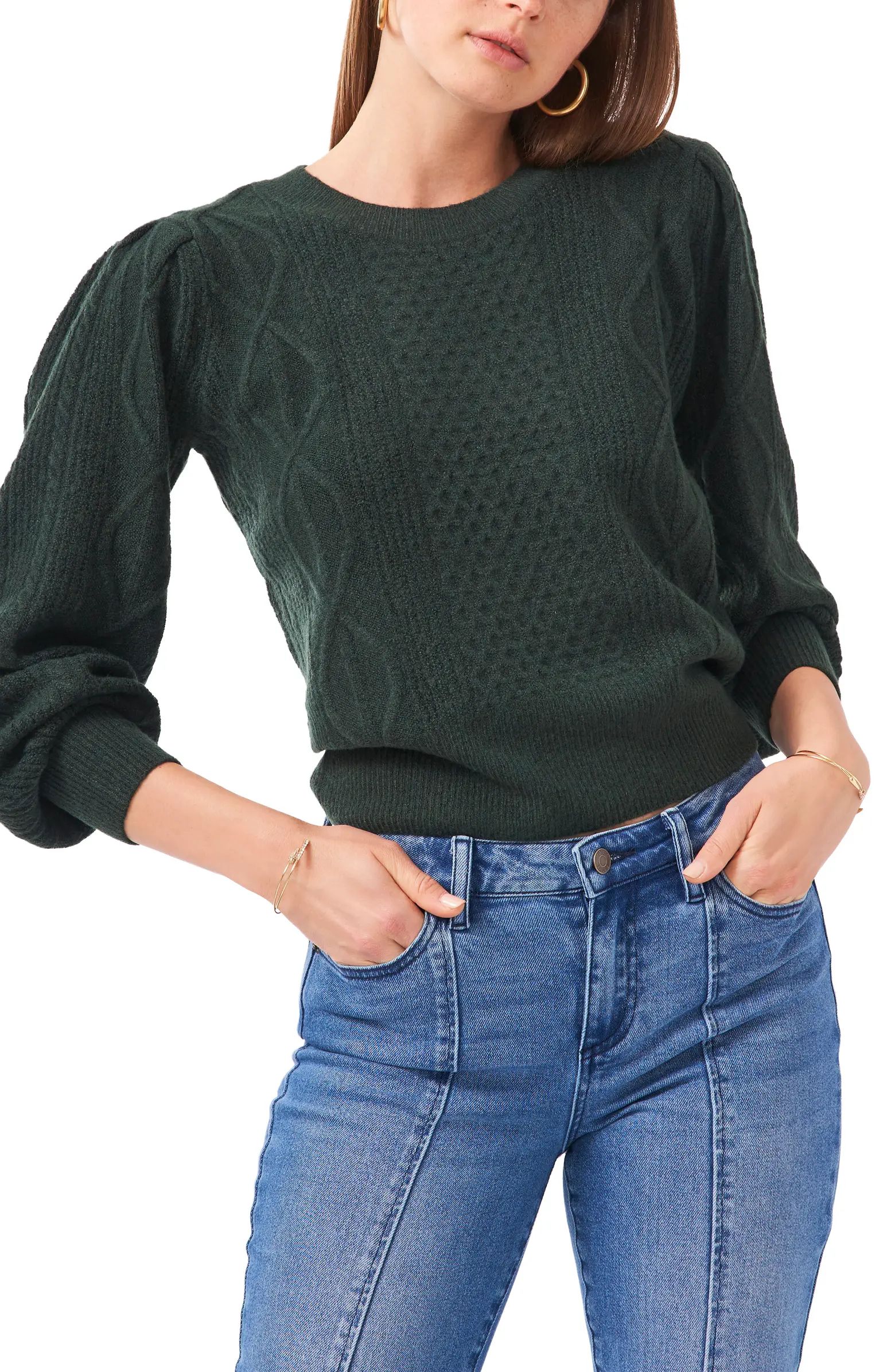 Variegated Cables Crew Sweater | Nordstrom
