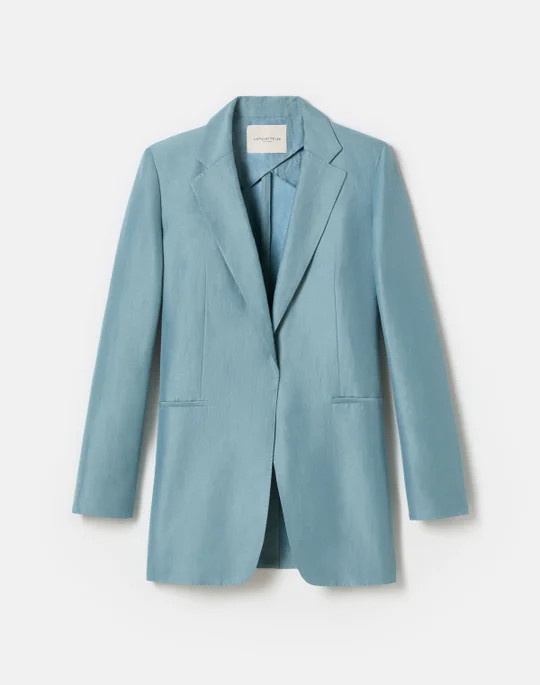 Linen-Viscose Elongated Blazer | Lafayette 148 NY