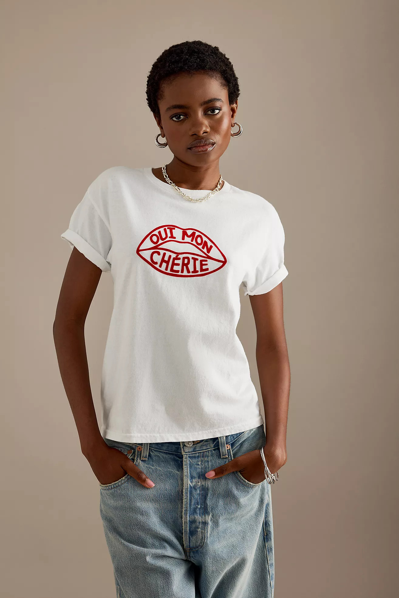 Oui Mon Chérie Slogan Baby T-Shirt | Anthropologie (UK)
