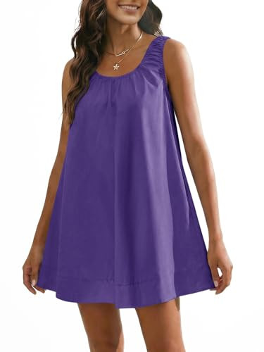 Wenrine Womens Oversized Babydoll Tank Mini Dress Casual Summer Sleeveless Scoop Neck Loose Beach... | Amazon (US)
