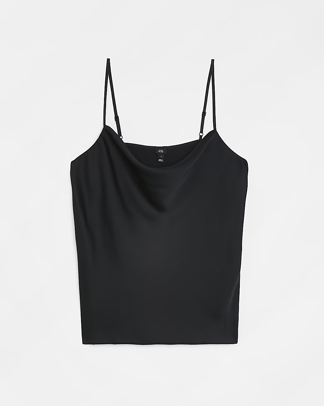 Black satin cowl neck cami top | River Island (UK & IE)