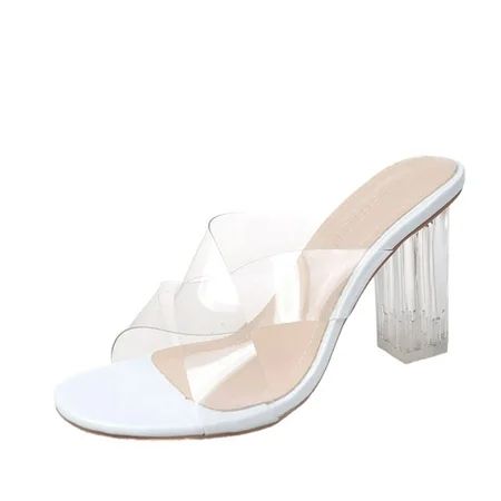OAVQHLG3B Women s Shoes Fashion Solid Color Minimalistic Sexy Temperament Transparent High Heels San | Walmart (US)