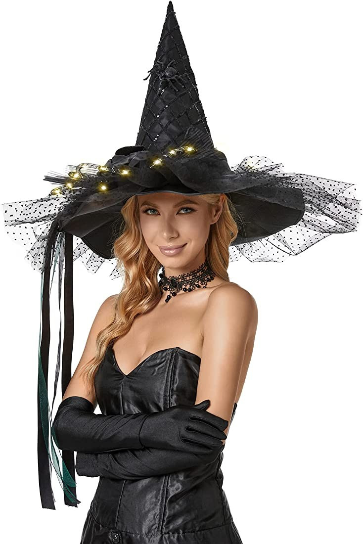 QinYing Halloween Women Witch Hats for Halloween Dress Party,Carnivals,Decorations | Amazon (US)