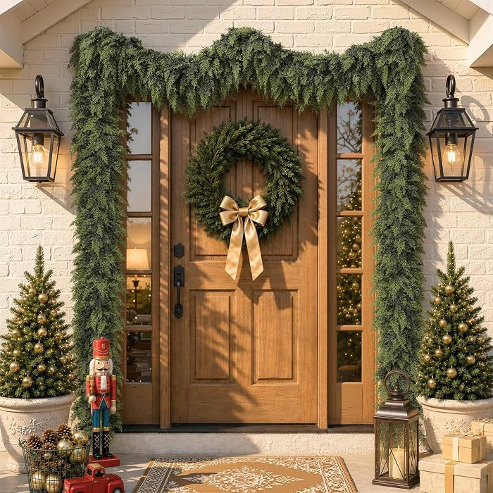 Alupssuc 12FT Christmas Garland, Encrypting Real Touch Cedar Garland | Amazon (US)