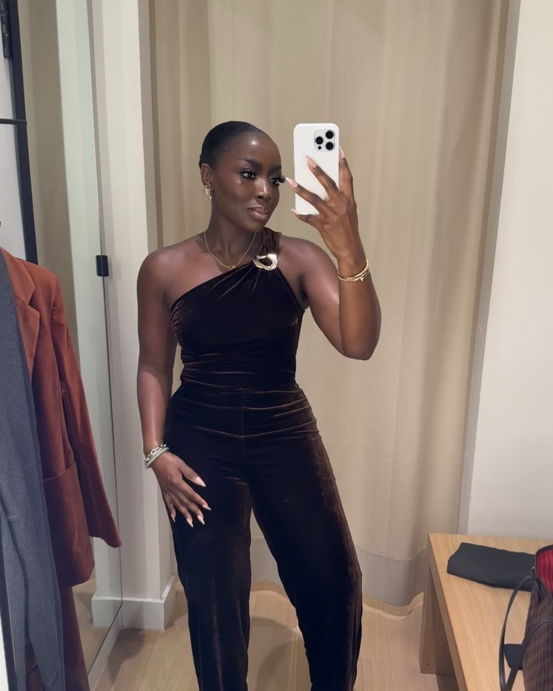 Wearing a L in this suede brown Mango jumpsuit. I love it! So cute for family photos or holiday photos. 

#LTKStyleTip #LTKBeauty