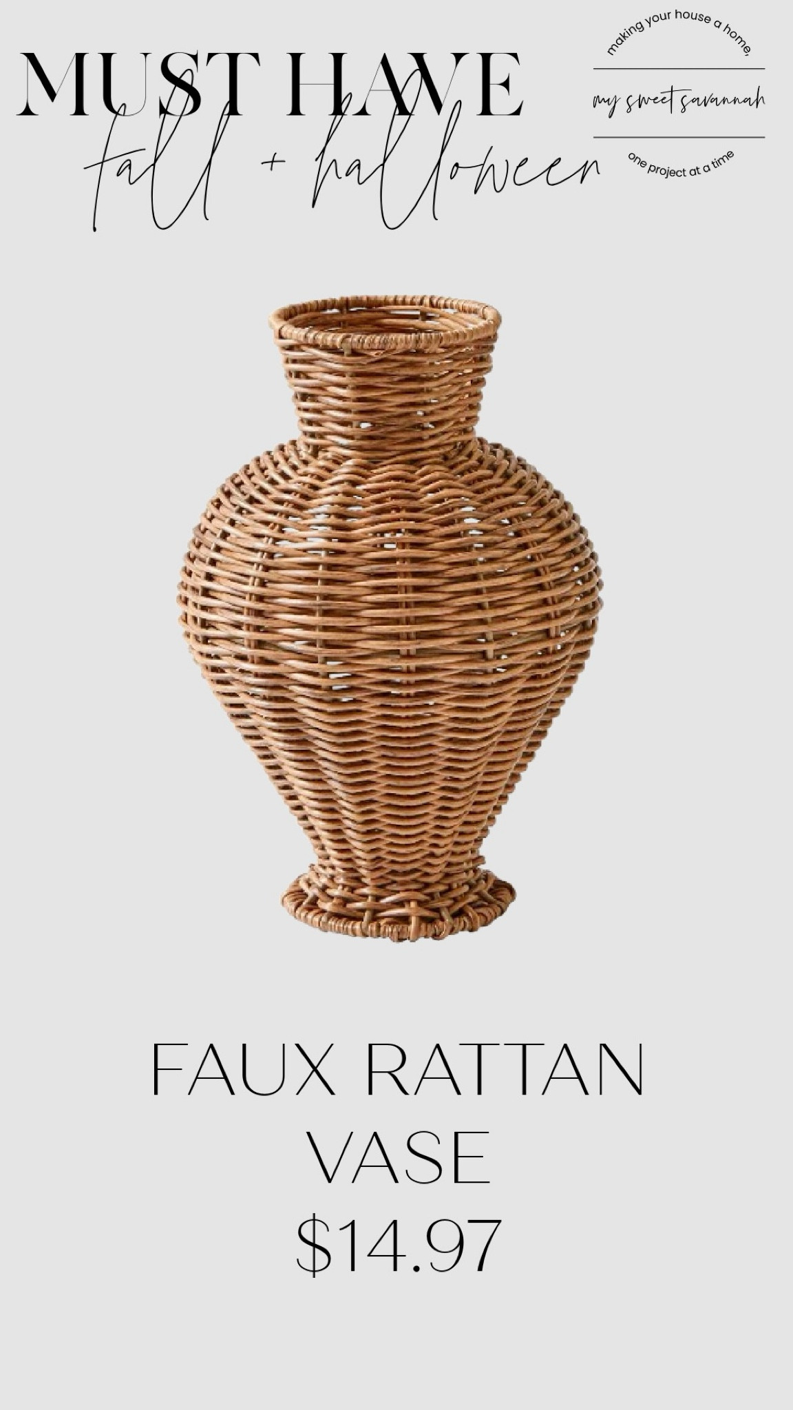 This must-have faux rattan vase from Walmart is under $15 and perfect for adding texture and style to your fall decor! 🍂 Pair it with seasonal stems or display it solo for a chic, natural look. Tap to shop this affordable find! #WalmartFinds #FallDecor #Under15 #LTKHome

#LTKFindsUnder50 #LTKSeasonal #LTKHome