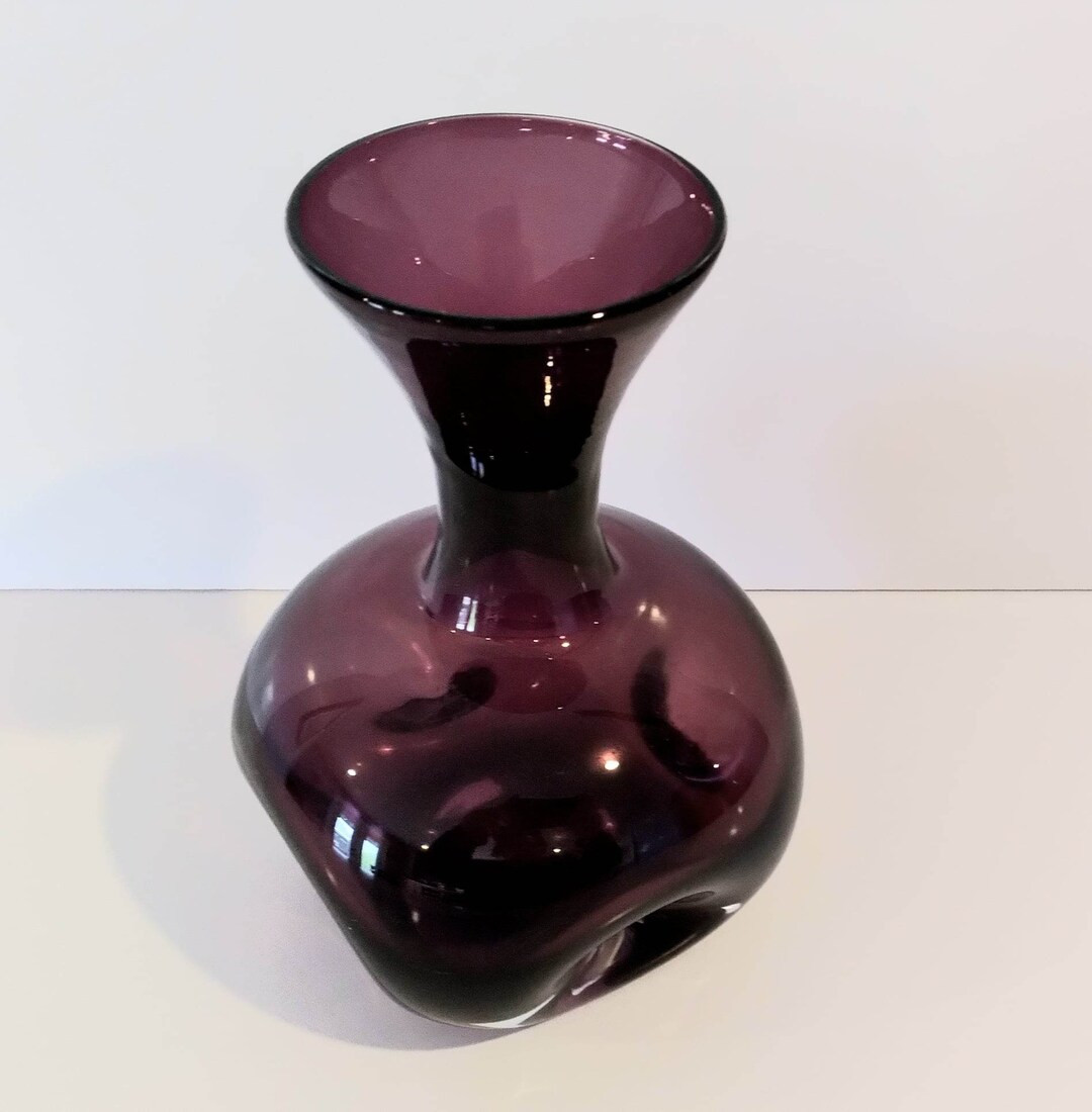 Vintage Collectible Deep Purple Amethyst Dimpled Glass Vase - Etsy | Etsy (US)