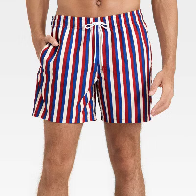 Men's Great American Summer Striped 6" Swim Trunks - Goodfellow & Co™ | Target