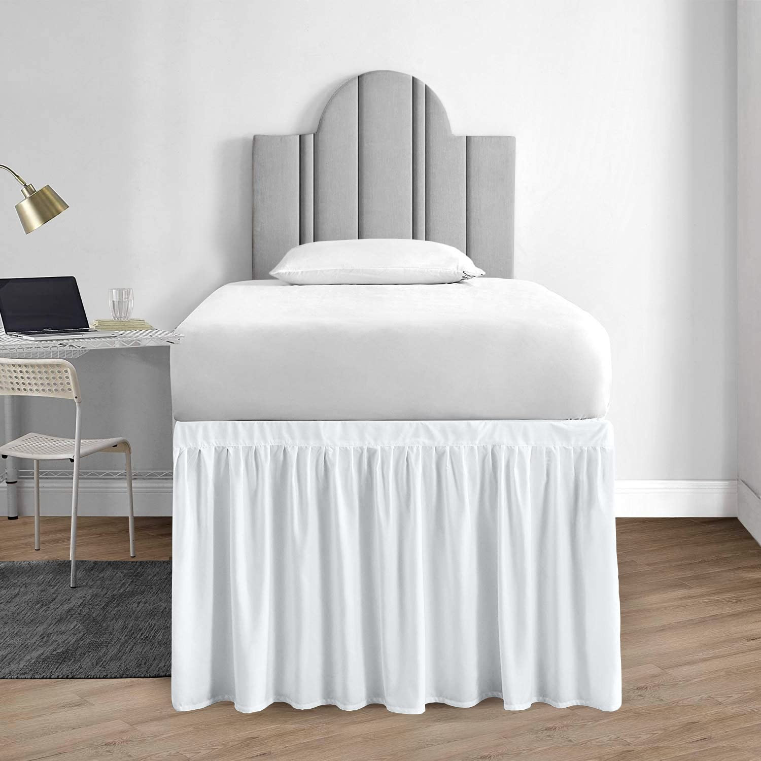 1000 Series College Dorm Room Bedskirts Twin XL Extra Long Ruffled with Split Corner Elegant Desi... | Amazon (US)