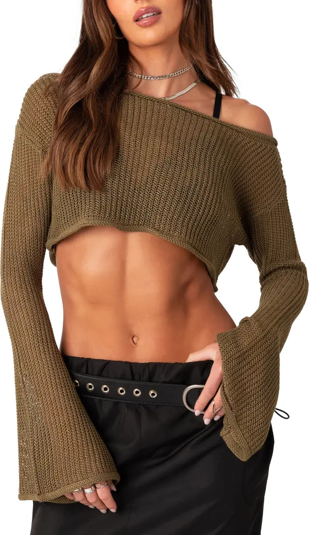 Riya Off the Shoulder Crop Sweater | Nordstrom