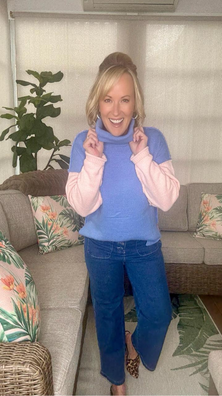 This reversible colorblock sweater is my new fall favorite 🩷🩵 It’s so easy to style and just a flip gives you a whole new look. I paired it with these go-to button-up jeans and silver hoops which are both staples in my wardrobe. I pulled this look together with pop of pattern and added these cute Cole Haan leopard mules that I’ll be wearing all season long! I ordered this entire look off Amazon and linked everything so you can shop my look!

#LTKPetite #LTKSeasonal #LTKFindsUnder100