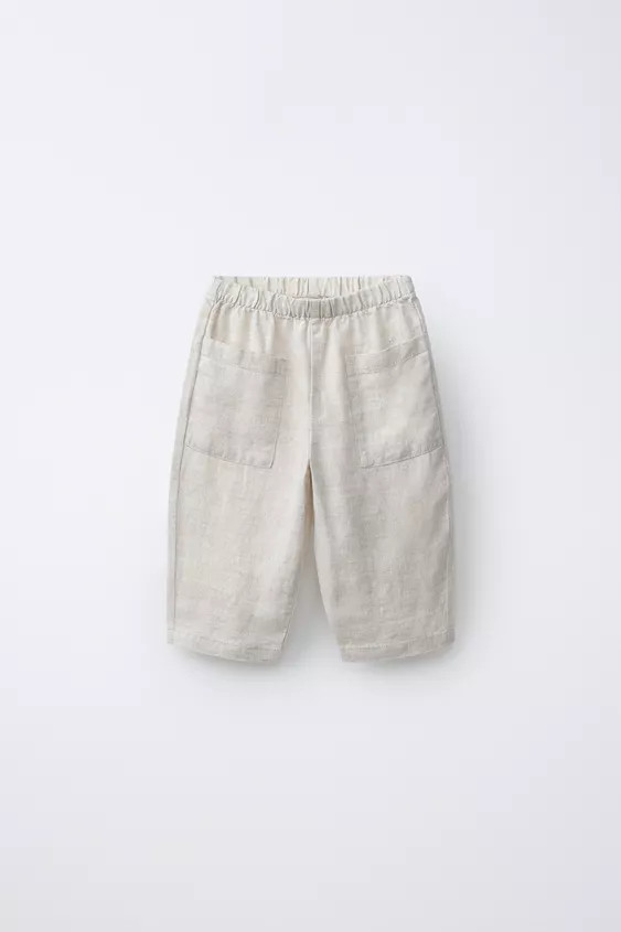 100% LINEN BAGGY TROUSERS | Zara UK