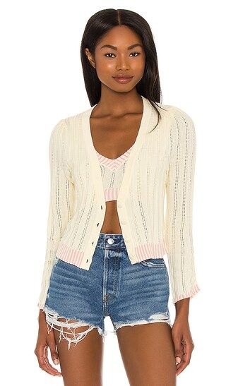 Rhea Pointelle Cardigan in Buttercup | Revolve Clothing (Global)