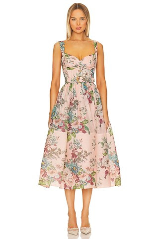 Zimmermann Matchmaker Midi Dress in Pink Barkcloth from Revolve.com | Revolve Clothing (Global)