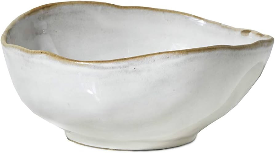 Serene Spaces Living Large Free-Form Edge Glazed Ceramic Bowl, Set of 4, Centerpiece for Vintage ... | Amazon (US)