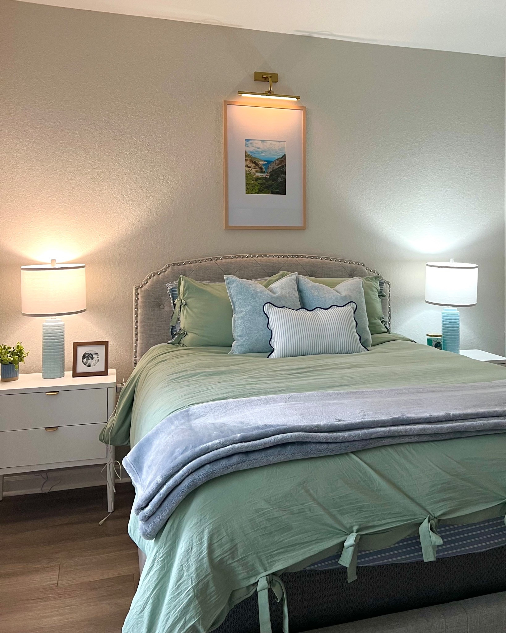 my green and blue bedroom ✨👏🏼  night stands were purchased from Marshall’s but I am linking similar styles 🤍

#LTKHome #LTKFamily