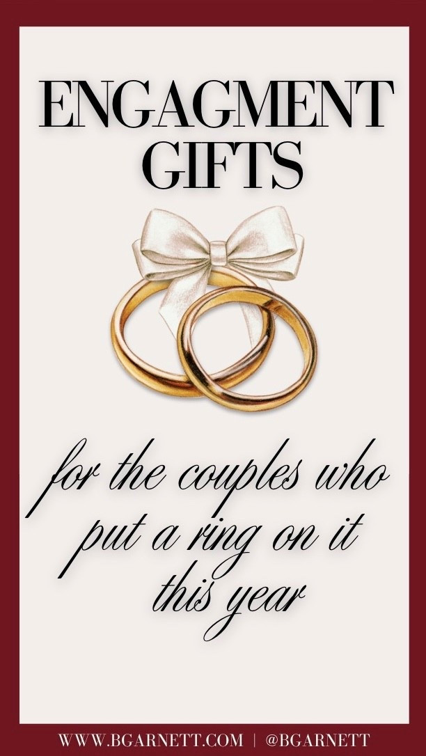 Engagement gift ideas for the couples who are getting engaged over the holidays 

Engagement gifts | gift ideas | gifts for her | gifts for him | gifts for couples | host gifts 

#LTKHoliday #LTKCyberWeek #LTKGiftGuide
