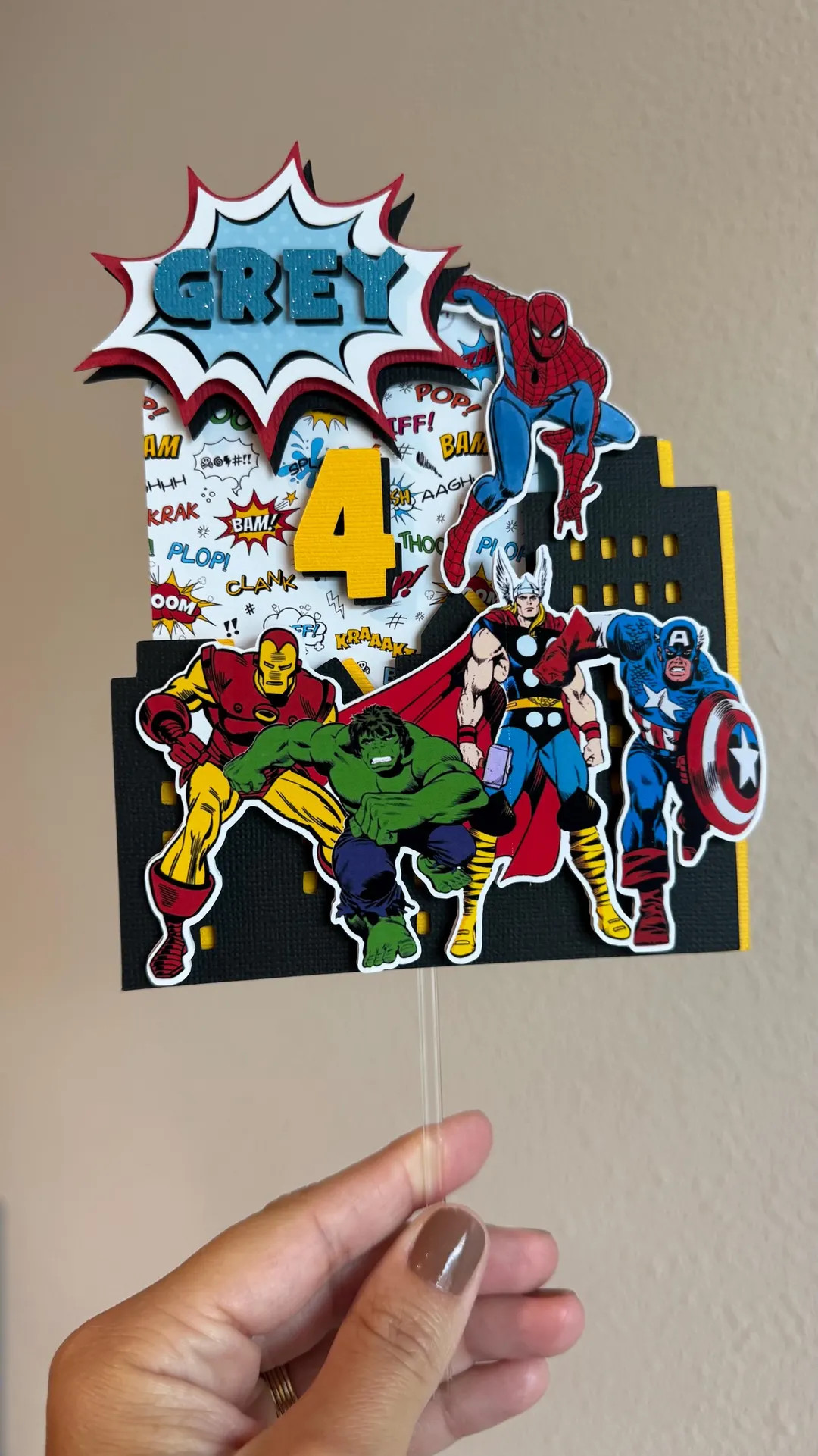 Super Hero Cake Topper, Comics Cake Topper, Personalized Cake Topper, Printed Cake Topper, Custom... | Etsy (US)