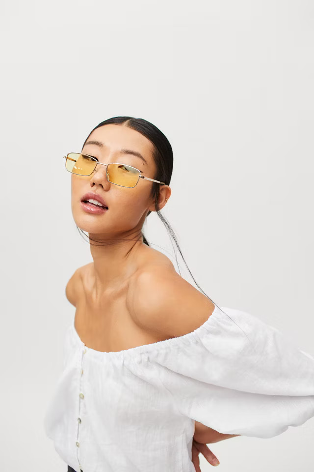 Devon Metal Rectangle Sunglasses | Urban Outfitters (US and RoW)