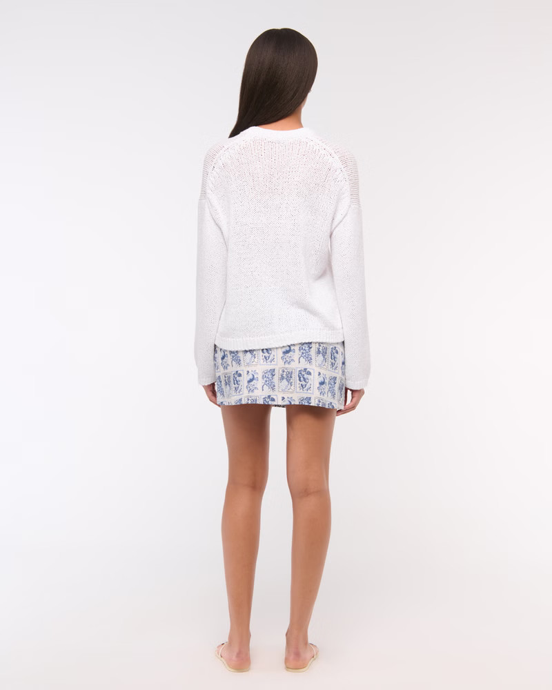 Women's Open-Stitch Textural Crew Sweater | Women's New Arrivals | Abercrombie.com | Abercrombie & Fitch (US)