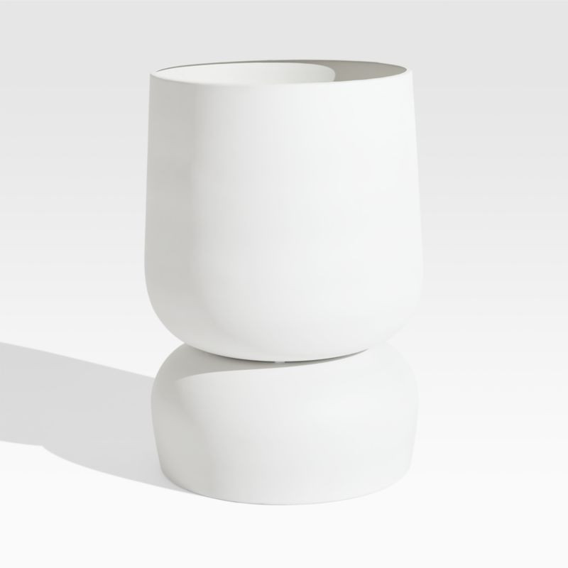 Glencoe Large Reversible White Metal Planter + Reviews | Crate & Barrel | Crate & Barrel