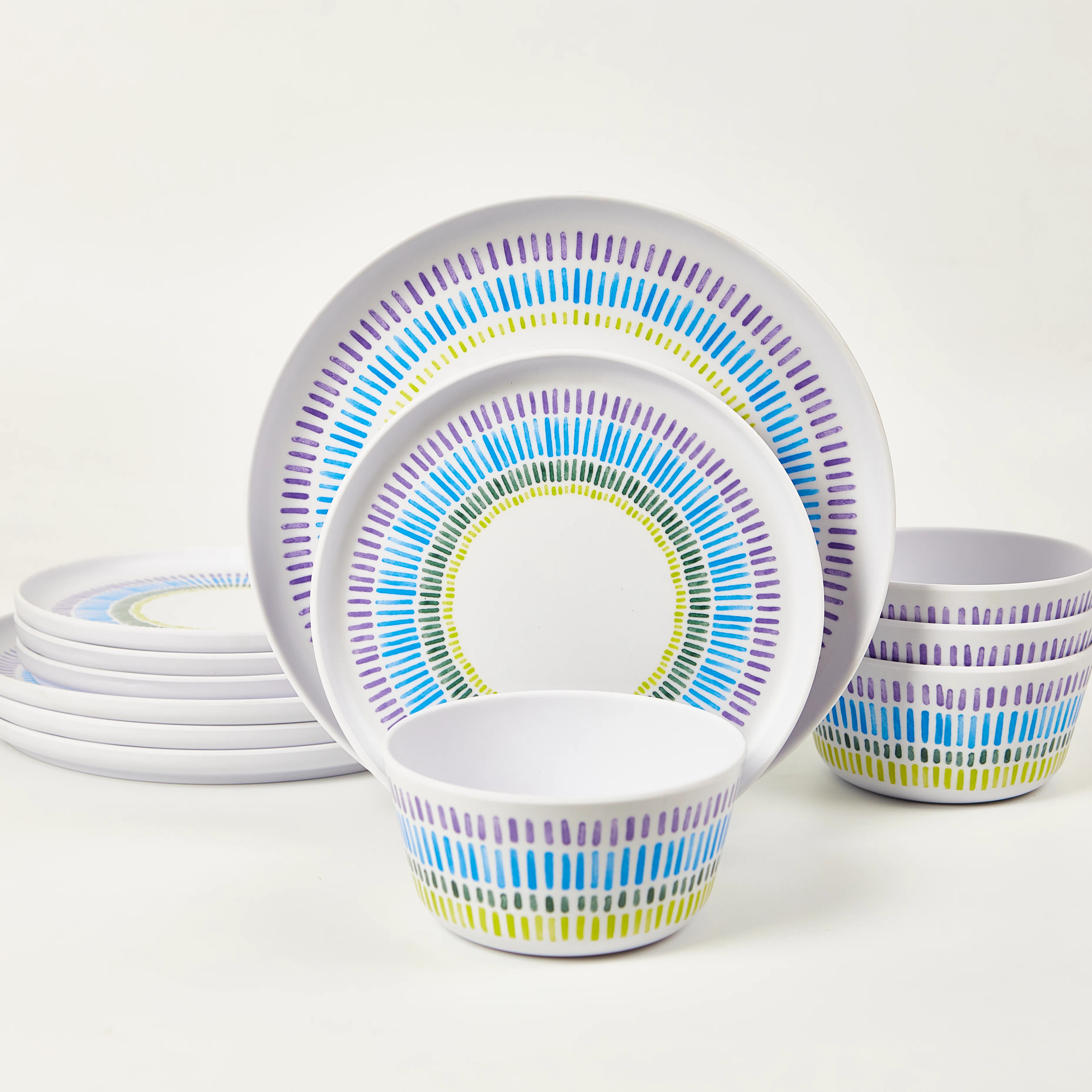 Janiene Piece Melamine Dinnerware Set - Service for 4 (Set of 4) | Wayfair North America