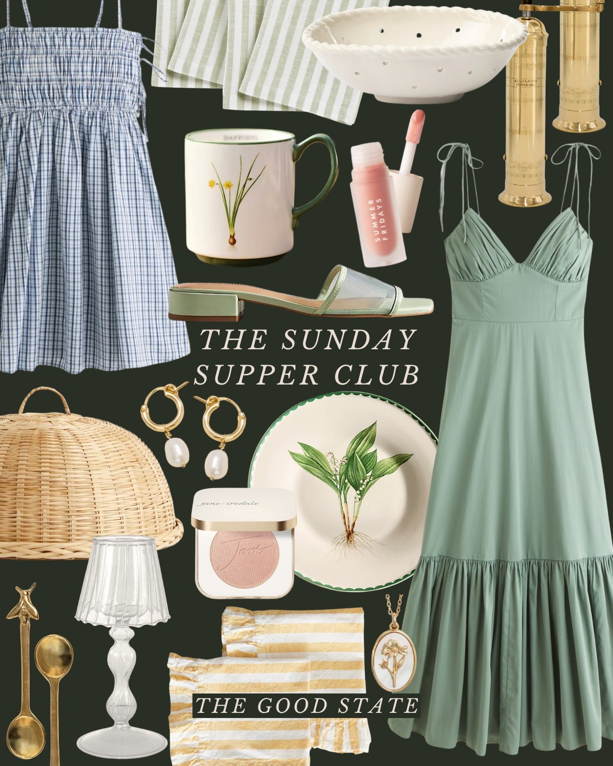 The Sunday Supper Club👒 To the ladies who find beauty in the fragrance of fresh basil, the crunch of homemade bread and the vibrant colors of ingredients spread across the counter. To the ones who romanticize every chop on the cutting board and every dance of the sunlight through their kitchen window. For those who come alive the longer they linger around a candle-lit table with loved ones. For the ladies who are looking for a reason to set a pretty table filled with flowers and for those who are looking forward to *finallllly* wear their new Spring dress. This collection is for you🤍 The good state, Lauren England, dinner party, hosting, under $50, Anthro, Anthropologie, dolce vita, spring fashion, spring ootd, maxi dress, Abercrombie and Fitch, wedding guest dress, empire waist dress, white dress. J crew, j crew factory, pretty, spring fashion, vacation outfit, ootd, sandals, tuckernuck, Easter outfit, kitchen, entertaining, home decor, Amazon home, Amazon finds, stripe dress, masters outfit, green dress, blue dress, McGee and co, shea McGee, quince, Martha Stewart,



#LTKStyleTip #LTKSaleAlert #LTKFindsUnder50