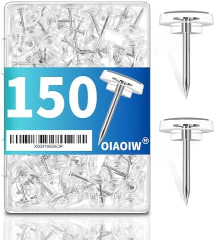 150PCS Clear Thumb Tacks for wall Push pins for wall thumbtacks for Hanging | Flat tacs for wall ... | Amazon (US)