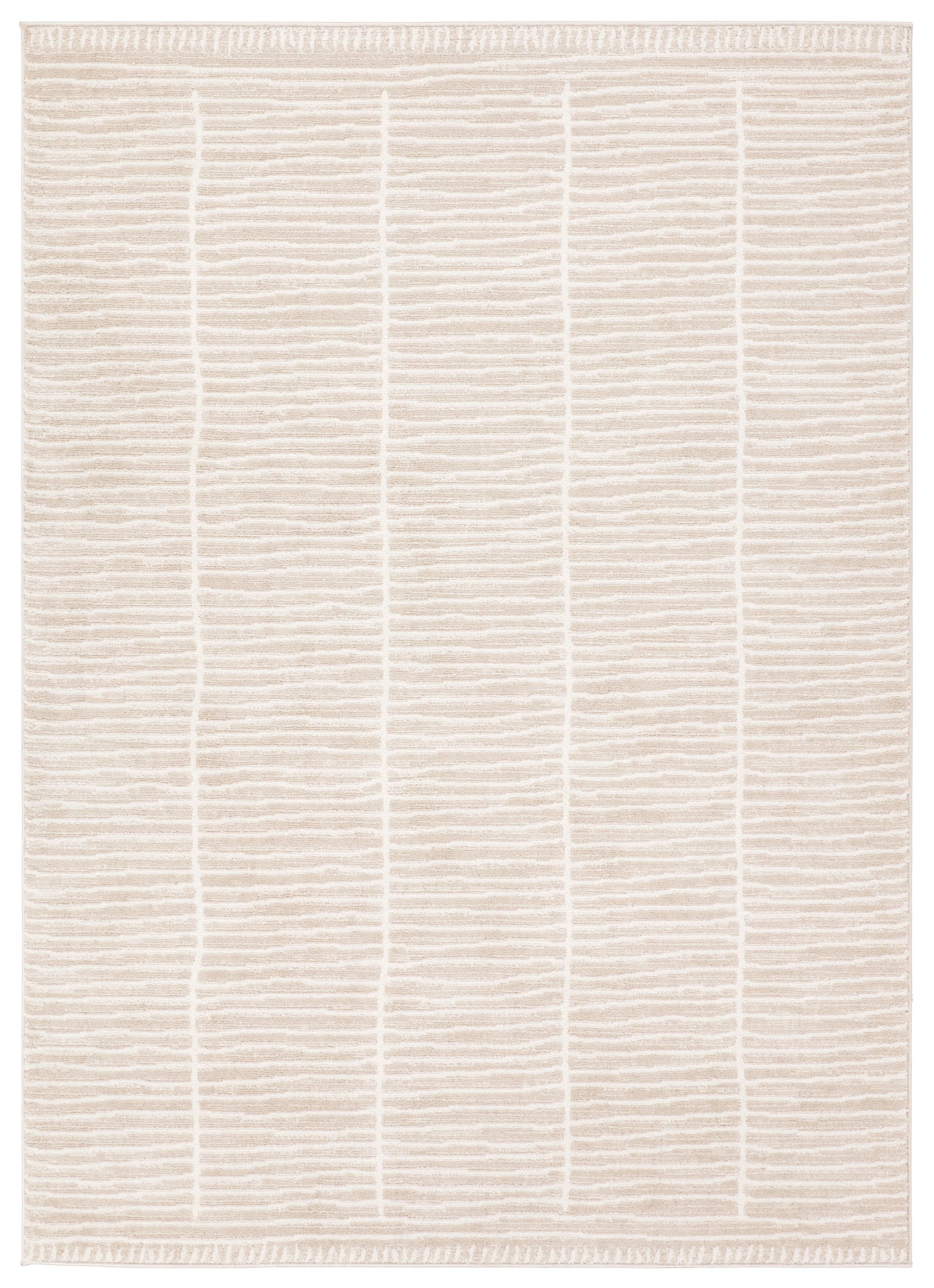 Vibe by Union Rustic Loehrke Powerloomed Stripes Tan/Taupe Area Rug | Wayfair North America