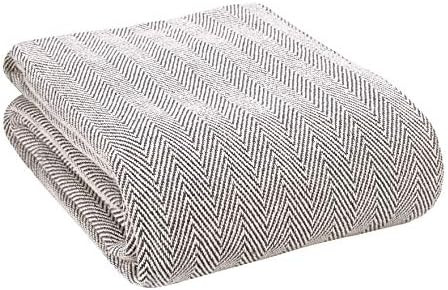 GLAMBURG 100% Soft and Breathable Cotton Thermal Blanket King Charcoal - Perfect for Layering Any... | Amazon (US)