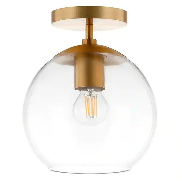 Bartlett Semi Flush Mount Ceiling Light - Brass with Clear Glass | Bed Bath & Beyond