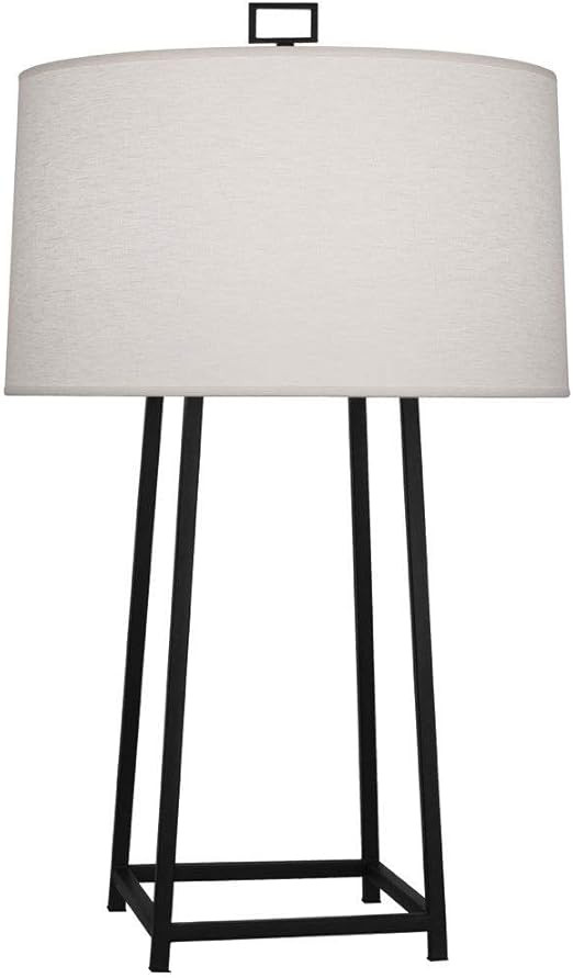 Robert Abbey 1245 Cooper - One Light Table Lamp, Wrought Iron Finish with Oyster Linen Shade | Amazon (US)