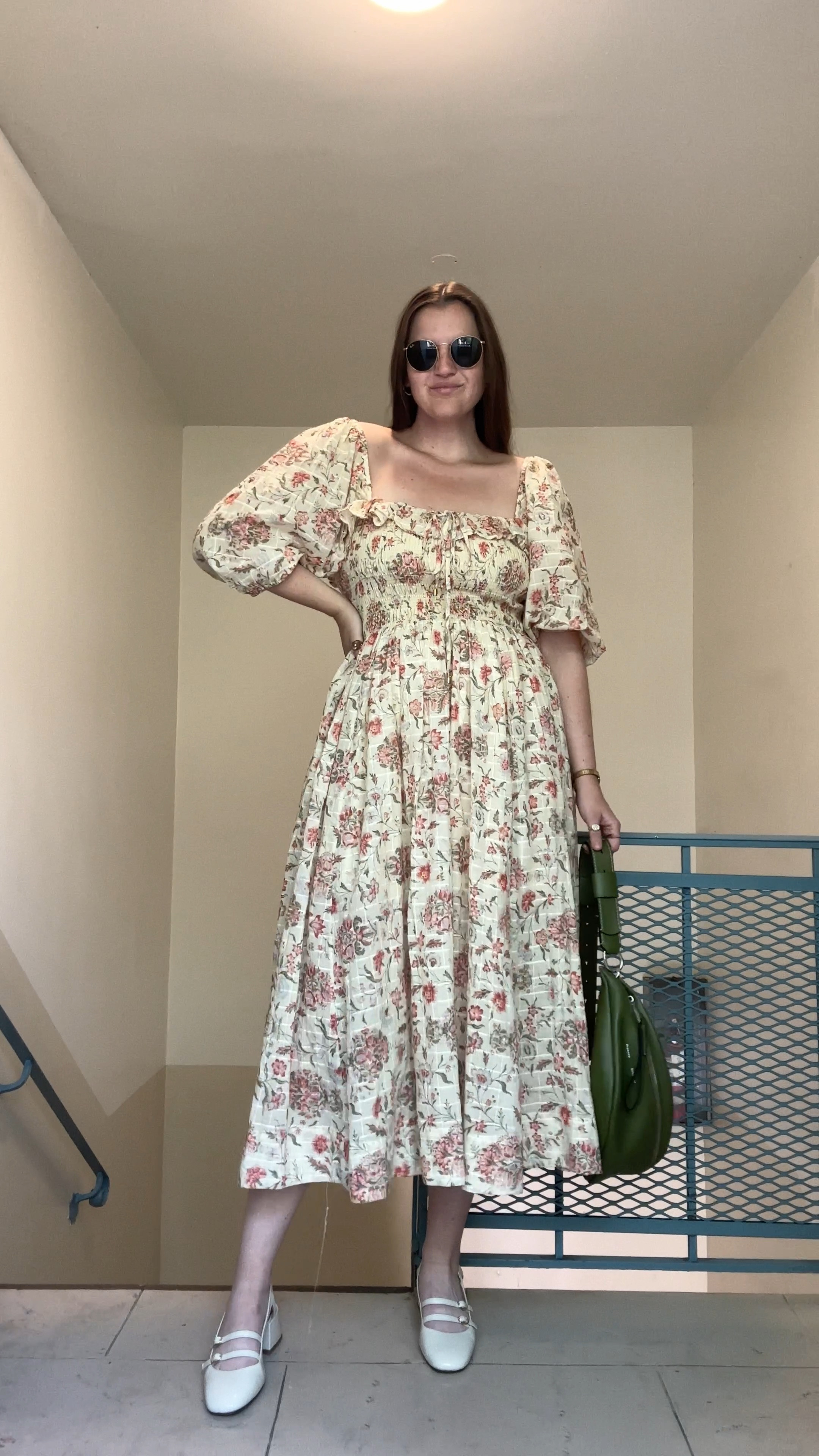 free people Oasis Printed Midi Dress, pink and cream, fall / winter, spring / summer, midi / maxi dress, floral print, Sezane Paula babies, white kitten heel, white sandals, short heel, patent leather, short pumps, work shoe, office shoe, comfy shoes, neutral shoes, date night, gold jewelry (rings, earrings) from amazon, round metal ray ban sunglasses, budget friendly, Proenza Schouler White Label
Stanton leather sling bag, on sale, crossbody, fanny pack

#LTKfindsunder100 #LTKsalealert #LTKstyletip