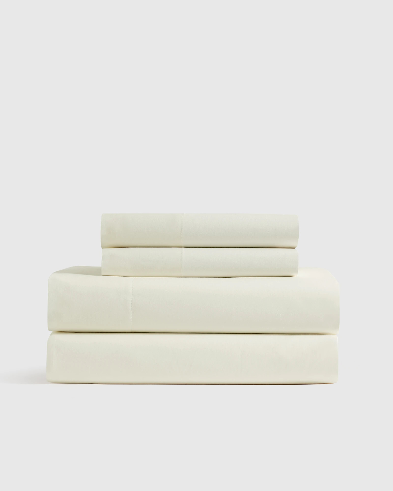 Quince | Classic Organic Percale Sheet Set in Ivory, Size Twin, Percale Cotton | Quince