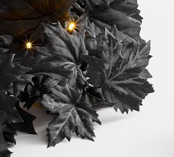 Faux Lit Black Maple Leaf Garland | Pottery Barn (US)