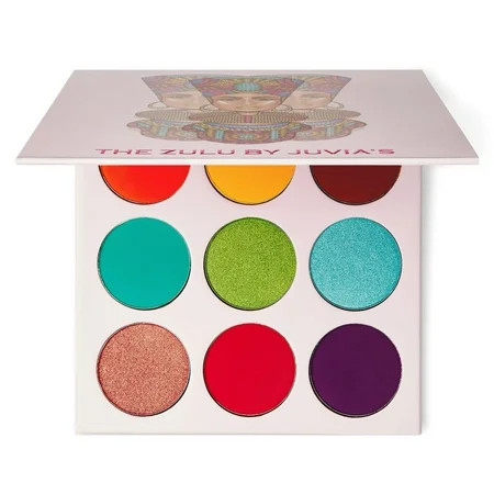 Juvia s Place Palette The Zulu - Turquoise Red Purple Shades of 9 Colorful Vivid Vibrant Palette Pigmented Makeup Palette Color & Shine C9 | Walmart (US)