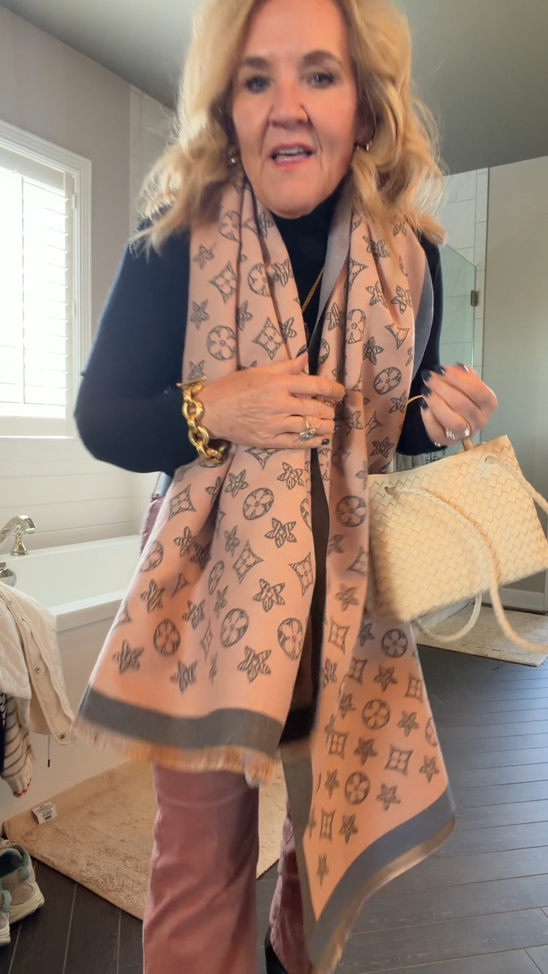 Styling one of my top sellers for the holiday season these pink velvet pull on jeans. I’m wearing a size .5 if you didn’t pick up a pair of they’re on sale and that would be great to wear into spring.
Black Marino wall turtleneck is on repeat for warmth and comfort. I’m wearing a medium.
Pointed toe booty elongate your leg. These are my favorite, but I’ll link a similar as these are limited.
Scarf by Amazon
Love the bone Winter white colored woven tote. This is leather and incredible quality for the price.
Added a few, Julie vos pieces

#LTKOver40 #LTKFindsUnder100 #LTKPetite