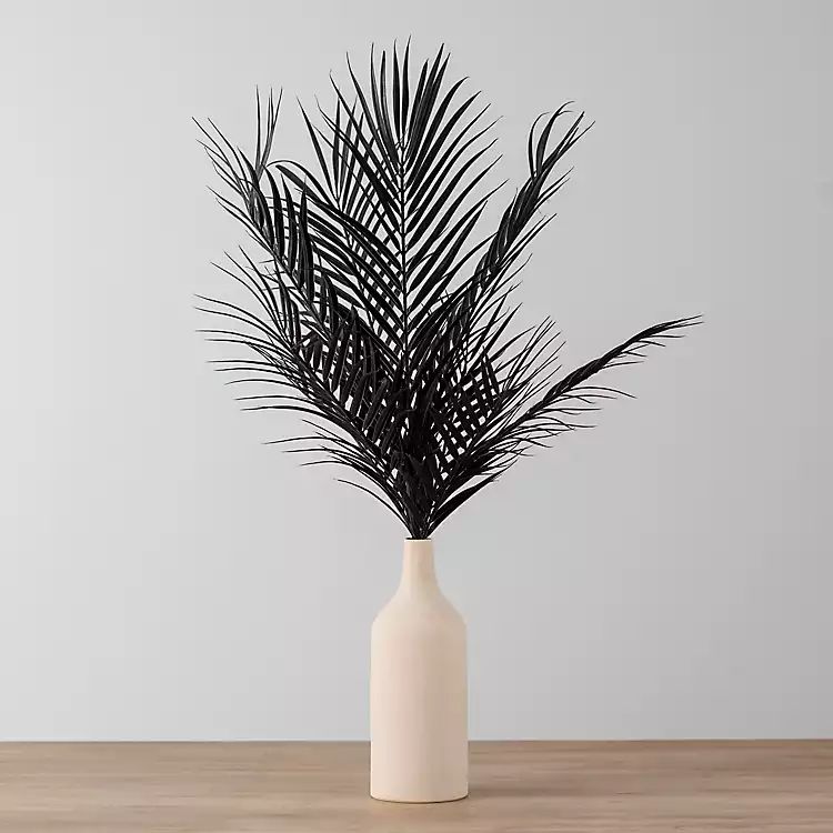New! Black Leaf Fern Arrangement in Bottle Vase | Kirkland's Home