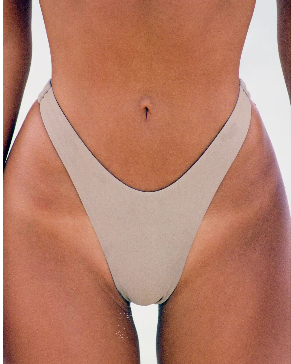 Swim Brazilian Bikini Thong | Almond | Crop Shop Boutique US