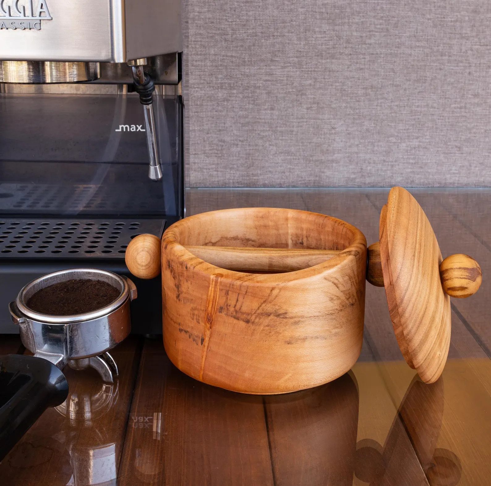 Handcrafted Cherry Wood Espresso Knock Box With Lid by NILCIVIT™ - Etsy | Etsy (US)