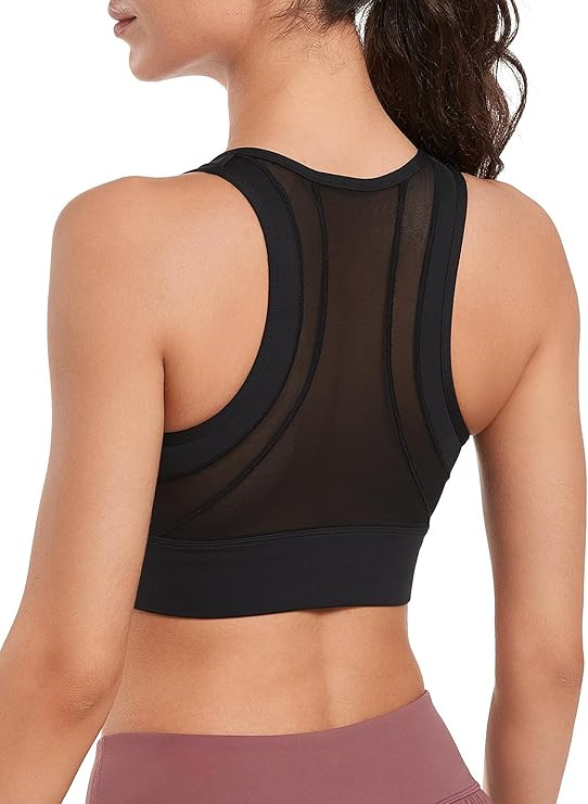 Yvette High Impact Sports Bras for Women Large Bust Zip Front Closure Sports Bra High Support for... | Amazon (US)