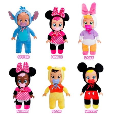 Cry Babies Disney Inspired Dolls
Stitch, Minnie Mouse, Daisy Duck, Pooh Bear & Mickey Mouse

#LTKBaby #LTKFamily #LTKKids
