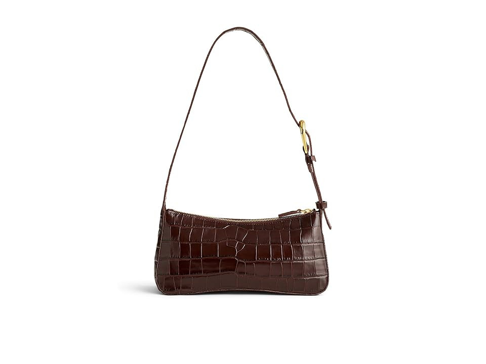 Madewell Organic Buckle Shoulder Bag Croco (Chocolate Raisin) Shoulder Handbags | Zappos