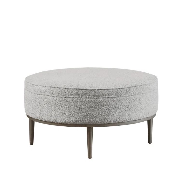 Asheli Upholstered Round Cocktail Ottoman with Metal Base | Wayfair Professional