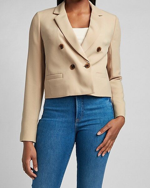 Cropped Double Breasted Blazer | Express