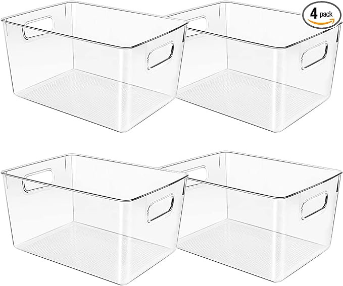 Clear Plastic Storage Bins, Pantry Organizers and Storage or Kitchen Organization and Storage Con... | Amazon (US)
