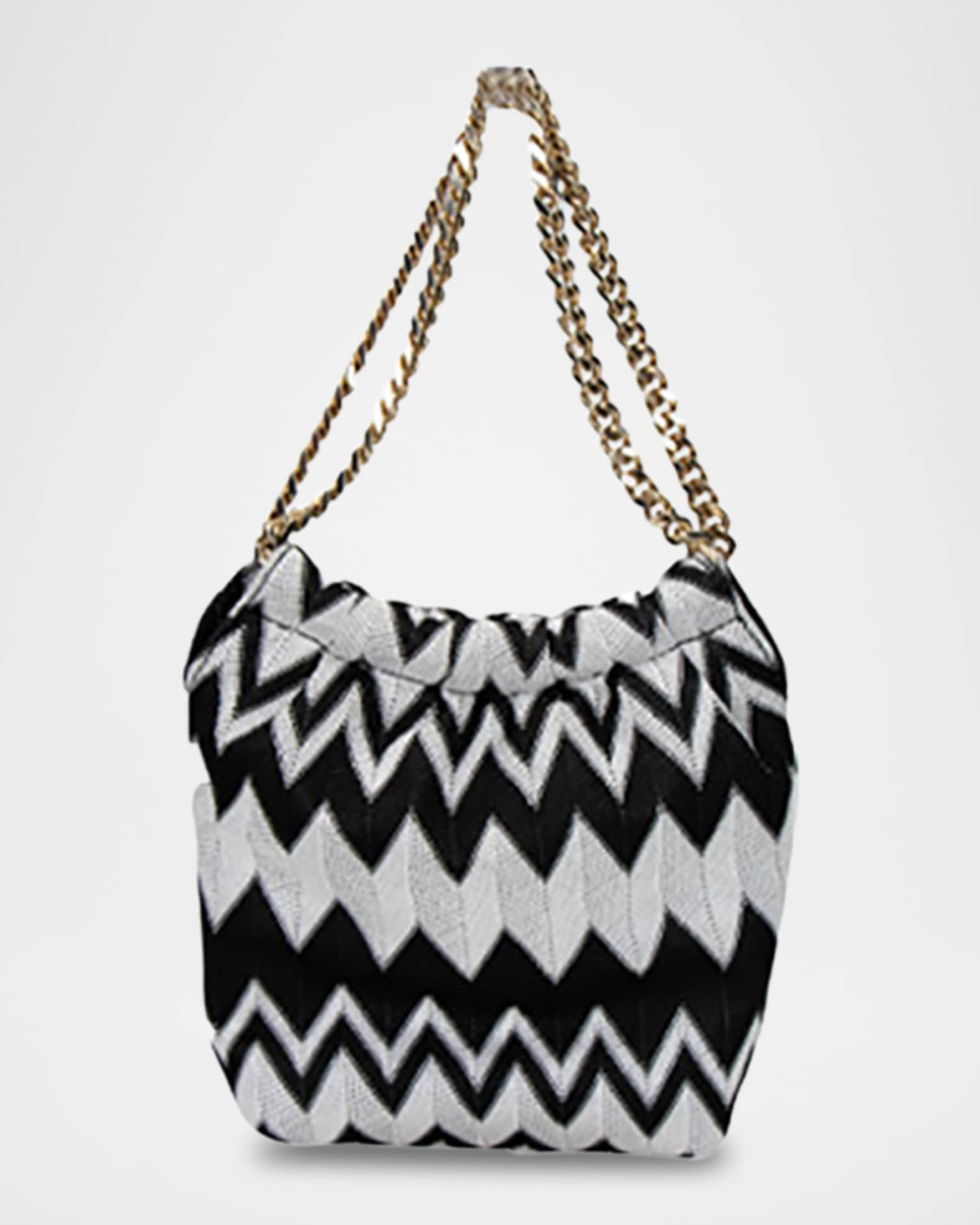 Chevron Drawstring Chain Shoulder Bag | Neiman Marcus